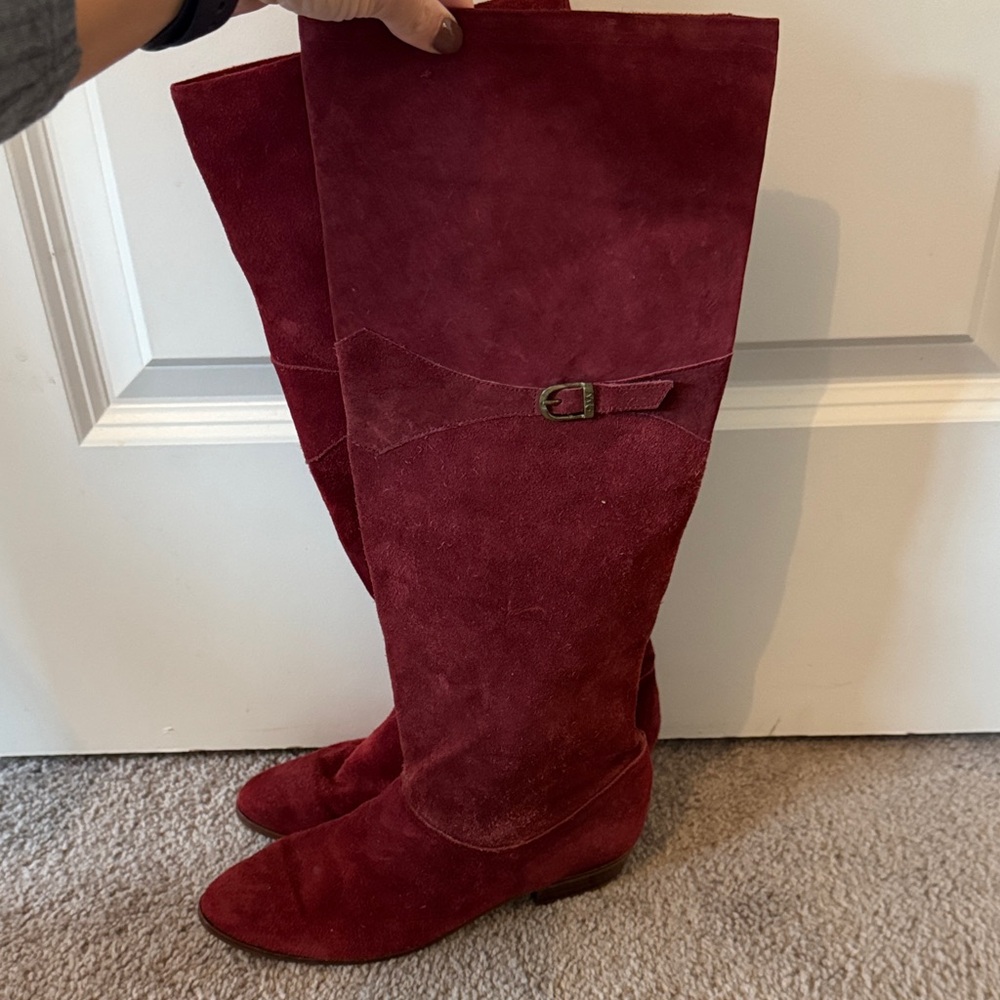 Vintage Nine West Suede Burgundy Selena Boots